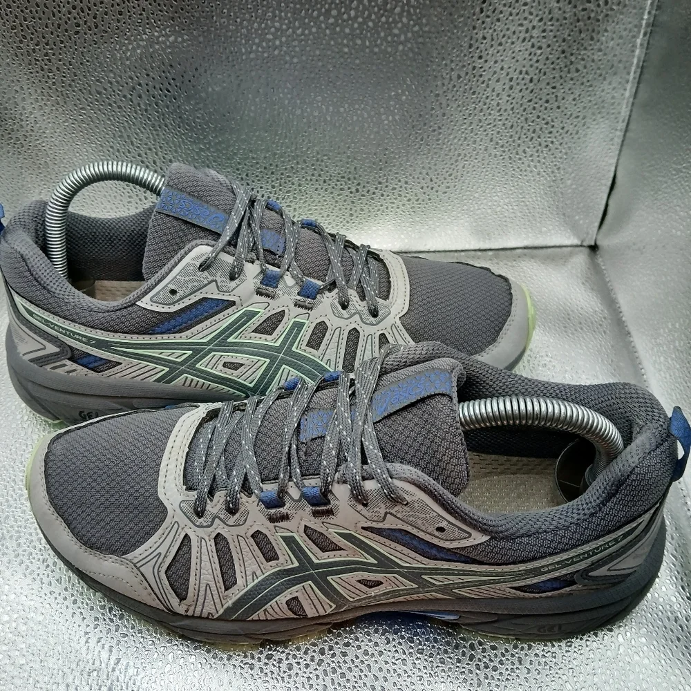 Asics Gray w/Blue & Green Trim Sneakers Women's Size 8.5